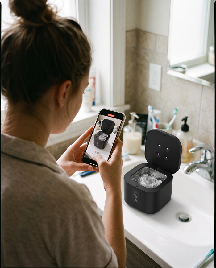 Example: filming the pod while it cleans